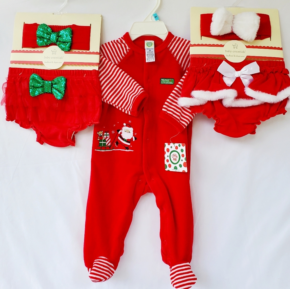 Bundle 3 Piece Christmas Sets 0-6 Months Girl